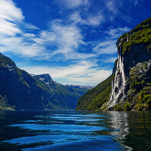 Wasserfälle Sieben Schwestern im Geirangerfjord